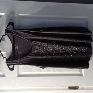 EUC Apt 9 gray flowy tank top with silver embellishments down the front size xl